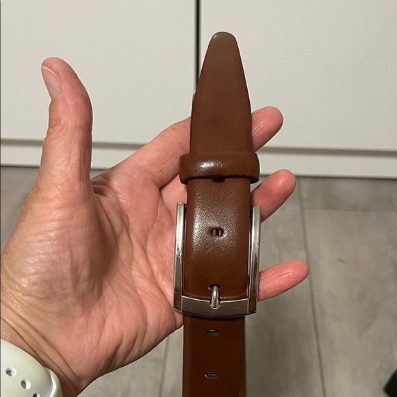 Cognac Brown Leather Belt, Size M 35-37 inch - Picture 4 of 10